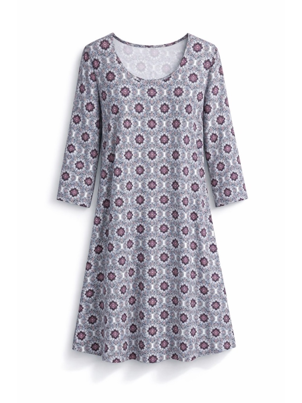 Market & Spruce XL Jersey Knit Dress Soft Stretch Boho Medallion Print Tunic